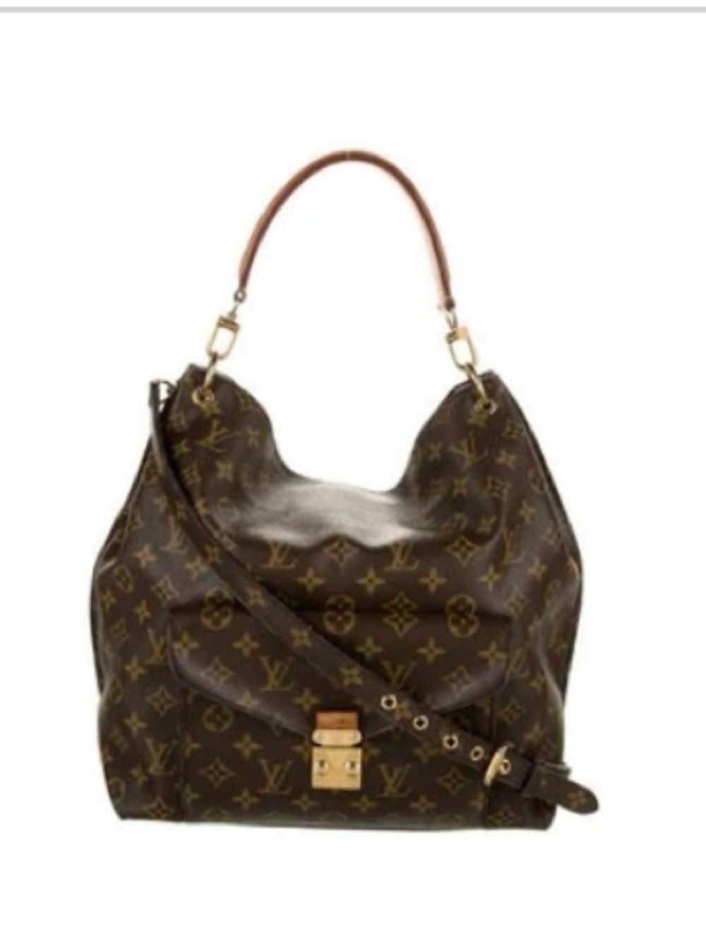 Louis Vuitton Monogram Canvas Hobo Shoulder Bag in Brown